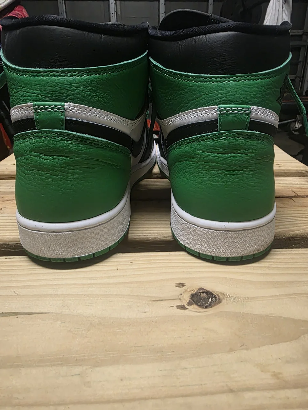 Retro Jordan 1s Lucky Green Sz 12 Worn 1x - Picture 4 of 5